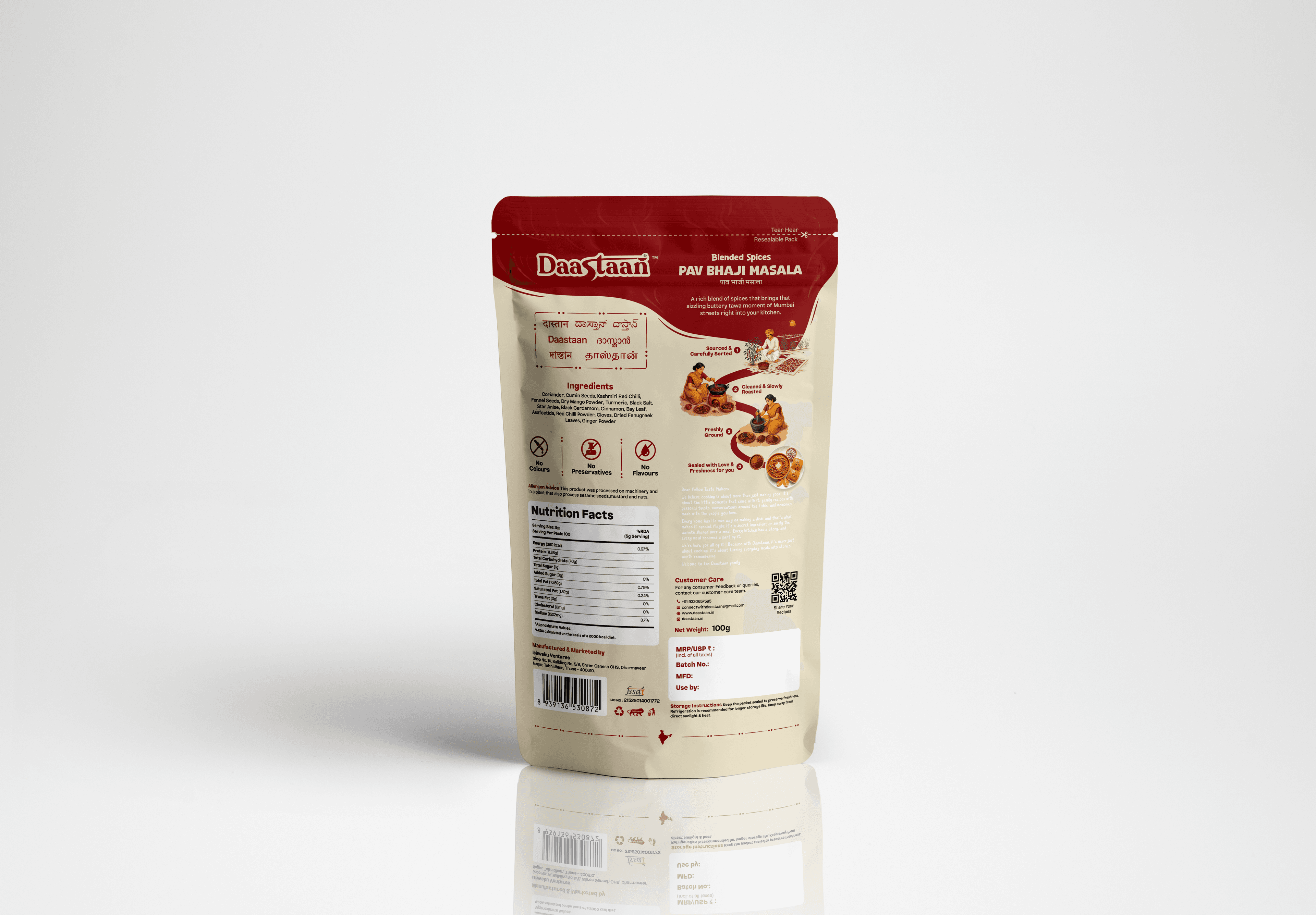 Pav Bhaji Masala — Back